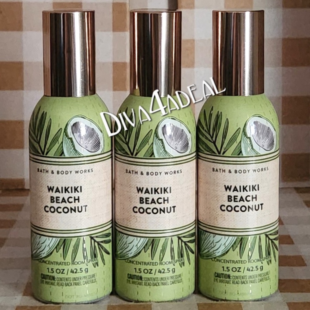 3X Bath & Body Works WAIKIKI BEACH COCONUT Concentrated Room